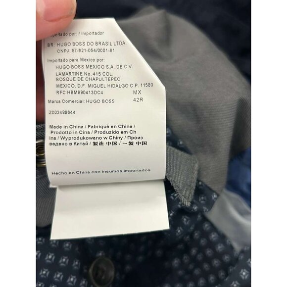 Hugo Boss Orange Men's Size 42R Blazer Navy Blue Jacket Buttons Front Pockets - Picture 9 of 16